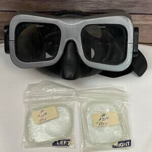 Vintage Mares Dive Mask Scuba Snorkeling Black with extra lenses